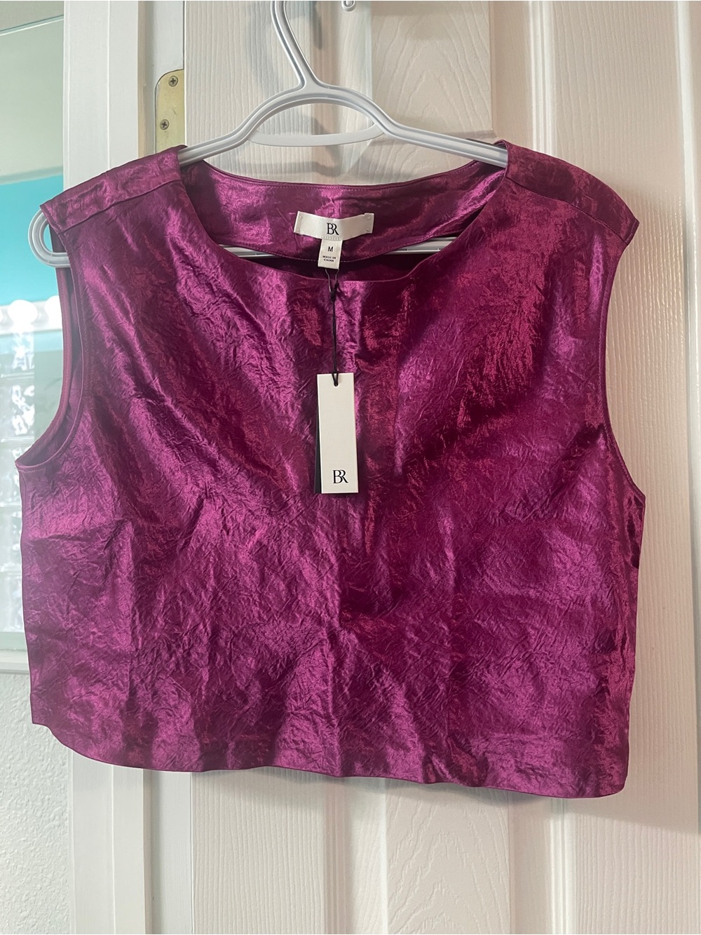 Banana Republic Shimmery Deep Magenta Sleeveless Top